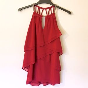 White House Black Market tiered halter top XS